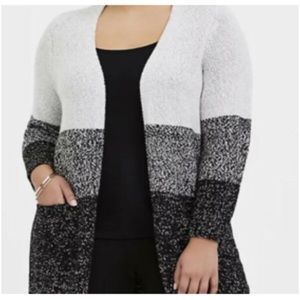 Torrid gray color block long sweater, size 2